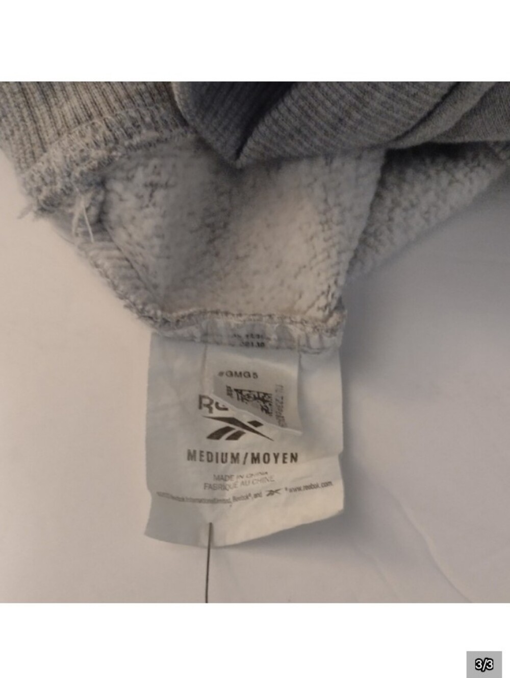 Reebok Gray Medium Cotton Dog Hoodie Sweatshirt Shirt - Picture 5 of 7